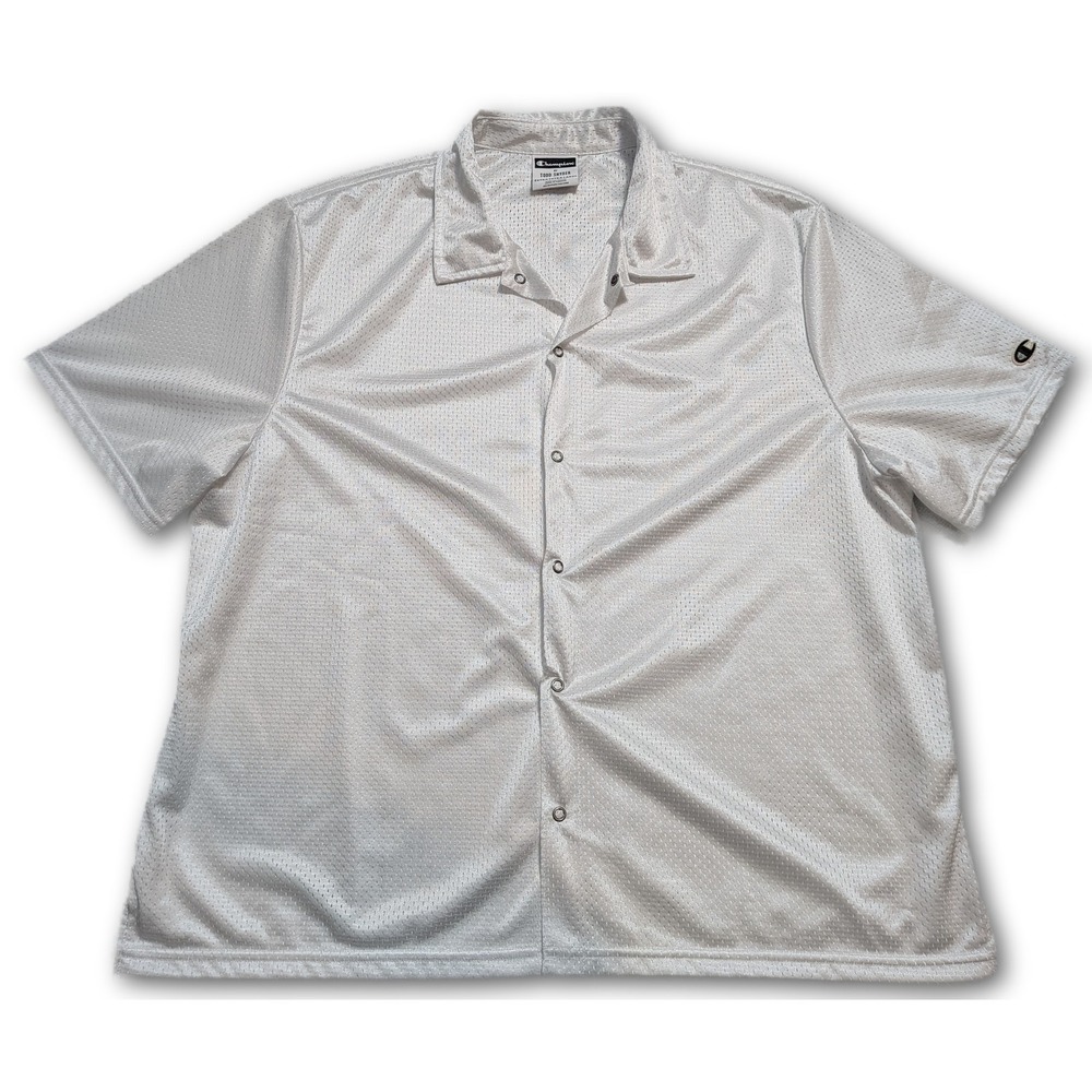 Champion X Todd Snyder Mens XXL White 2023 Warmup Shirt Snap Button Mesh Canada